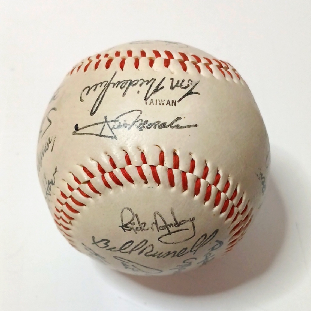 Replica Autographed White Baseball with Red Stitching